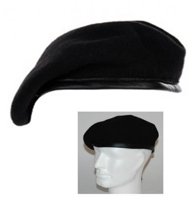 BARET ZWART WOL