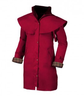 DAMES REGENMANTEL 3/4 LANG OUTRIDER SPICEY RED