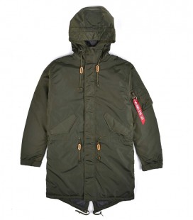 HOODED FISHTAIL CW TT  ALPHA INDUSTRIES  DARK GREEN 