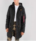 HOODED FISHTAIL CW TT ALPHA INDUSTRIES ZWART