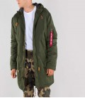 HOODED FISHTAIL CW TT  ALPHA INDUSTRIES  DARK GREEN 