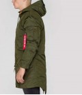 HOODED FISHTAIL CW TT  ALPHA INDUSTRIES  DARK GREEN 