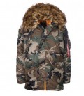 N3B-VF 59 PARKA SLIMVIT WOODLAND CAMOUFLAGE ALPHA INDUSTRIES 