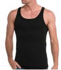 TANK TOP GERIPPT KATOEN ZWART