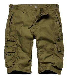 GANDOR SHORT MET RITS ZAKKEN OLIVE 3/4 LENGTE KATOEN