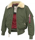 INJECTOR III JACKET DARK GREEN ALPHA INDUSTRIES  SHEEP FUR