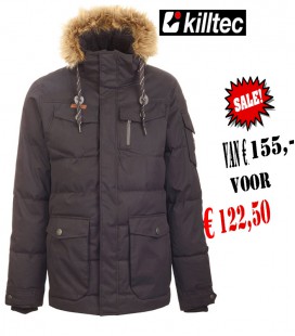 BUKANO  CASUAL JACKET ZWART HEREN WINTER  AFNEEMBARE CAPAUCHON KILLTEC  DOWN OPTIC