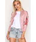 WOMANS  MA - 1 TT  SILVER PINK ALPHA INDUSTRIES  ZOMER /FLIGHT JACKET/BOMBER