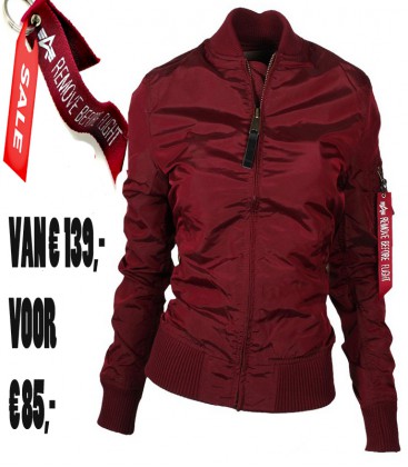 WOMANS  MA - 1 TT BURGUNDY ALPHA INDUSTRIES  ZOMER /FLIGHT JACKET/BOMBER