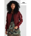 WOMANS  MA - 1 TT BURGUNDY ALPHA INDUSTRIES  ZOMER /FLIGHT JACKET/BOMBER