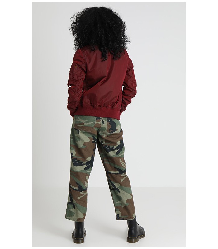 DAMES WOMANS MA - 1 TT BURGUNDY ALPHA INDUSTRIES ZOMER /FLIGHT JACKET/BOMBER  AFGEPRIJSD