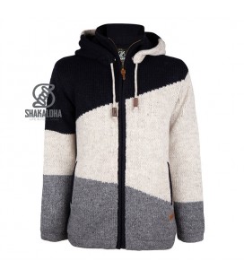 LANCELIN  WOLLEN VEST FLEECE GEVOERD  SHAKAHOLA BLACK BEIGE