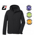 KOS 87  ZWART XENIOS FUNCTIONAL JACKET MET AFNEEMBARE CAPUCHON