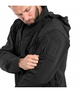 SOFTSHELL JACKET ZWART TRILAMINAAT