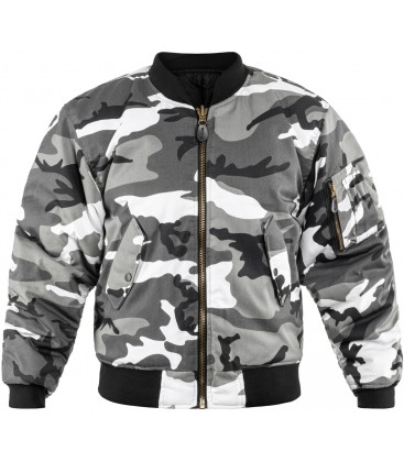 MA1 FLIGHTJACKET /BOMBER WINTER  JACKET URBAN ZWART WITCAMOUFLAGE