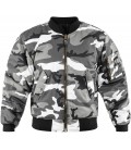MA1 FLIGHTJACKET /BOMBER WINTER  JACKET URBAN ZWART WITCAMOUFLAGE