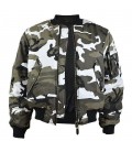 MA1 FLIGHTJACKET /BOMBER WINTER  JACKET URBAN ZWART WITCAMOUFLAGE