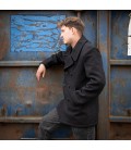 MARINE JEKKER / PEA COAT / DECK JACK 50%WOL ZWART