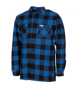 FLANELLEN HEMD- BLAUW/ZWART-HOUTHAKKERSHEMD EXTRA ZWARE KWALITEIT