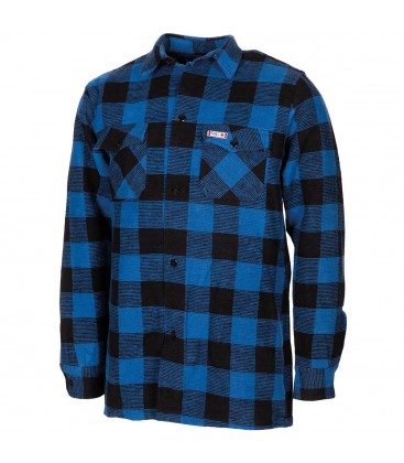 FLANELLEN HEMD- BLAUW/ZWART-HOUTHAKKERSHEMD EXTRA ZWARE KWALITEIT