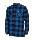 FLANELLEN HEMD- BLAUW/ZWART-HOUTHAKKERSHEMD EXTRA ZWARE KWALITEIT