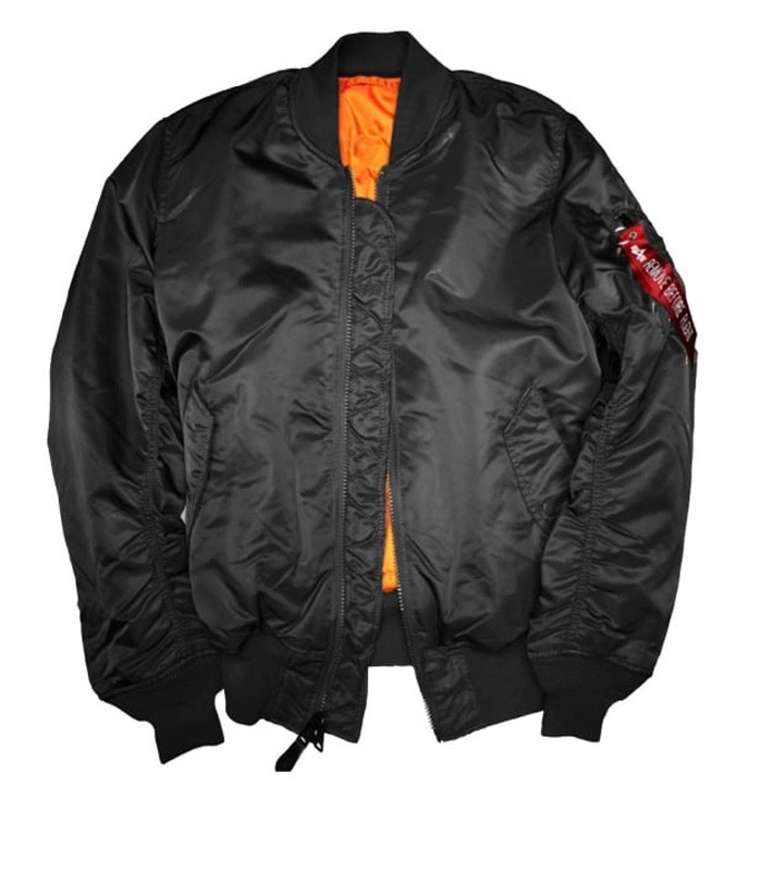 MA-1 ZWART NYLON FLIGHT/BOMBER ALPHA INDUSTRIES