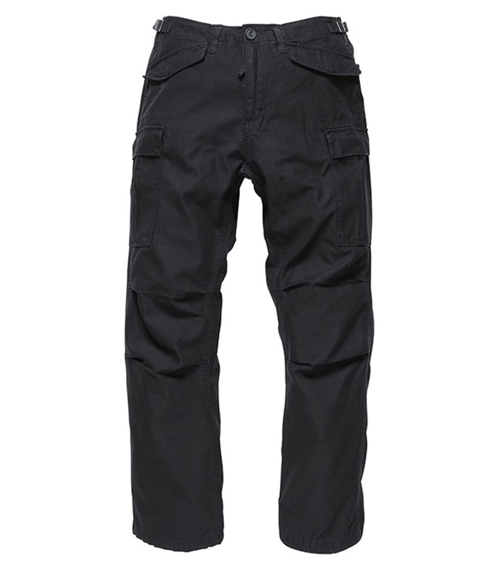 VINTAGE M65 HEAVY SATIN HEREN BROEK ZWART