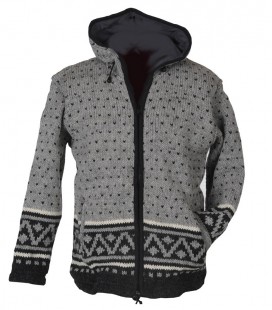 NEPAL VEST 100 % WOL MET FLEECE GEVOERD479