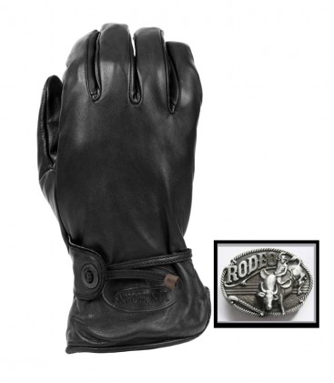 RODEO HANDSCHOEN LONGHORN LEER zwart